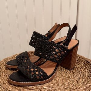 Madewell Black Woven Heeled Sandals - 8.5 - Great Condition